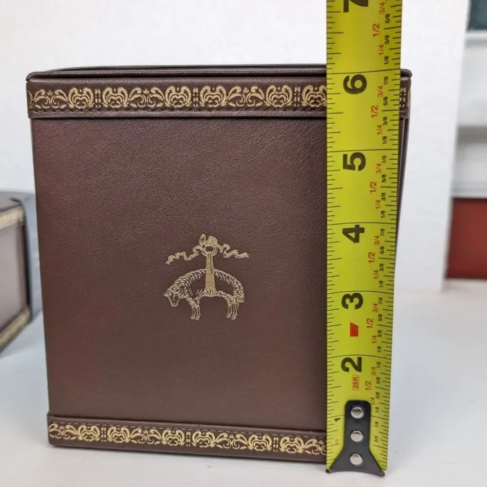 Brooks Brothers Sheep Tissue Box Holder Leather Old Money Equestrian Preppy NWT